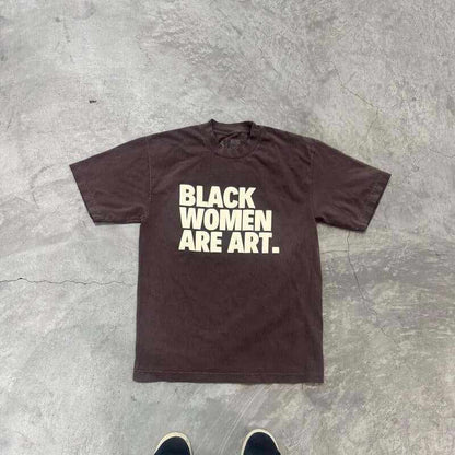 Mocha Black Women Are Art Unisex Oversized T-Shirt