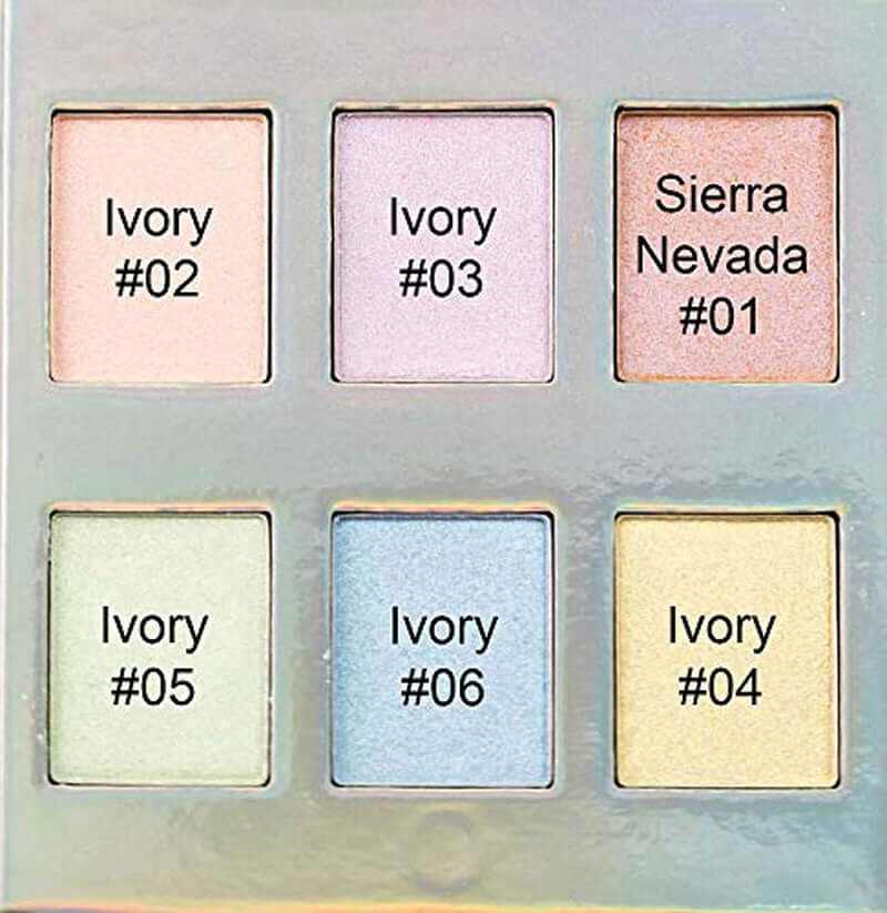 Highlighter Makeup Eyeshadow Pallet - Holographic Eyeshadow Make up Pallets for Women - Makeup Highlighter for Face &amp; Body -  Holographic Highlighter Palette 6 Shades