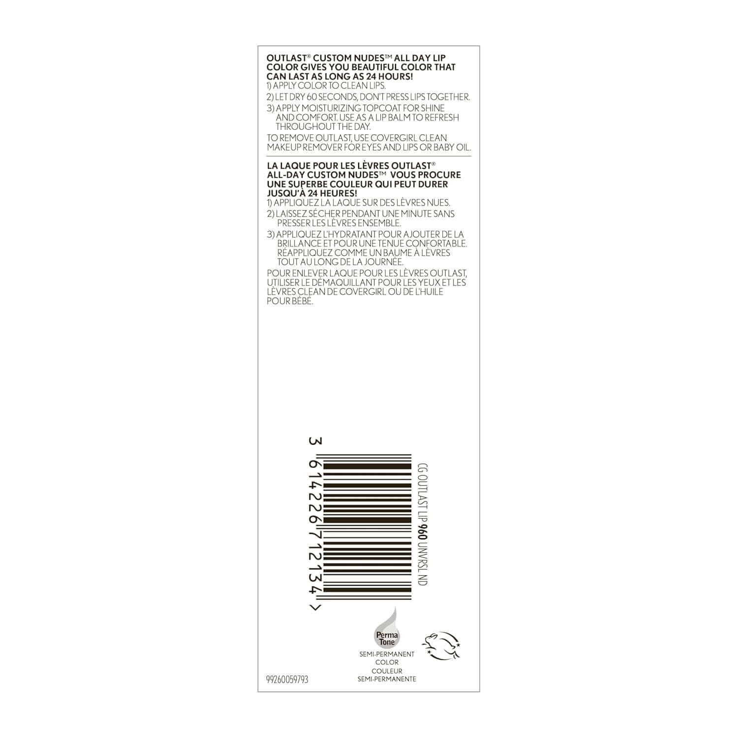 Outlast All-Day Lip Color Custom Nudes, Universal Nude