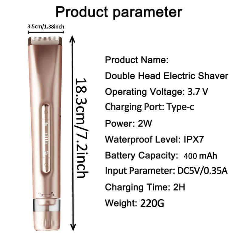 Electric Hair Removal Tool, 1 Box Rechargeable 2 in 1 Body &amp; Facial Hair Removal Dual Head, Waterproof Hair Removal Machine for Armpits and Legs