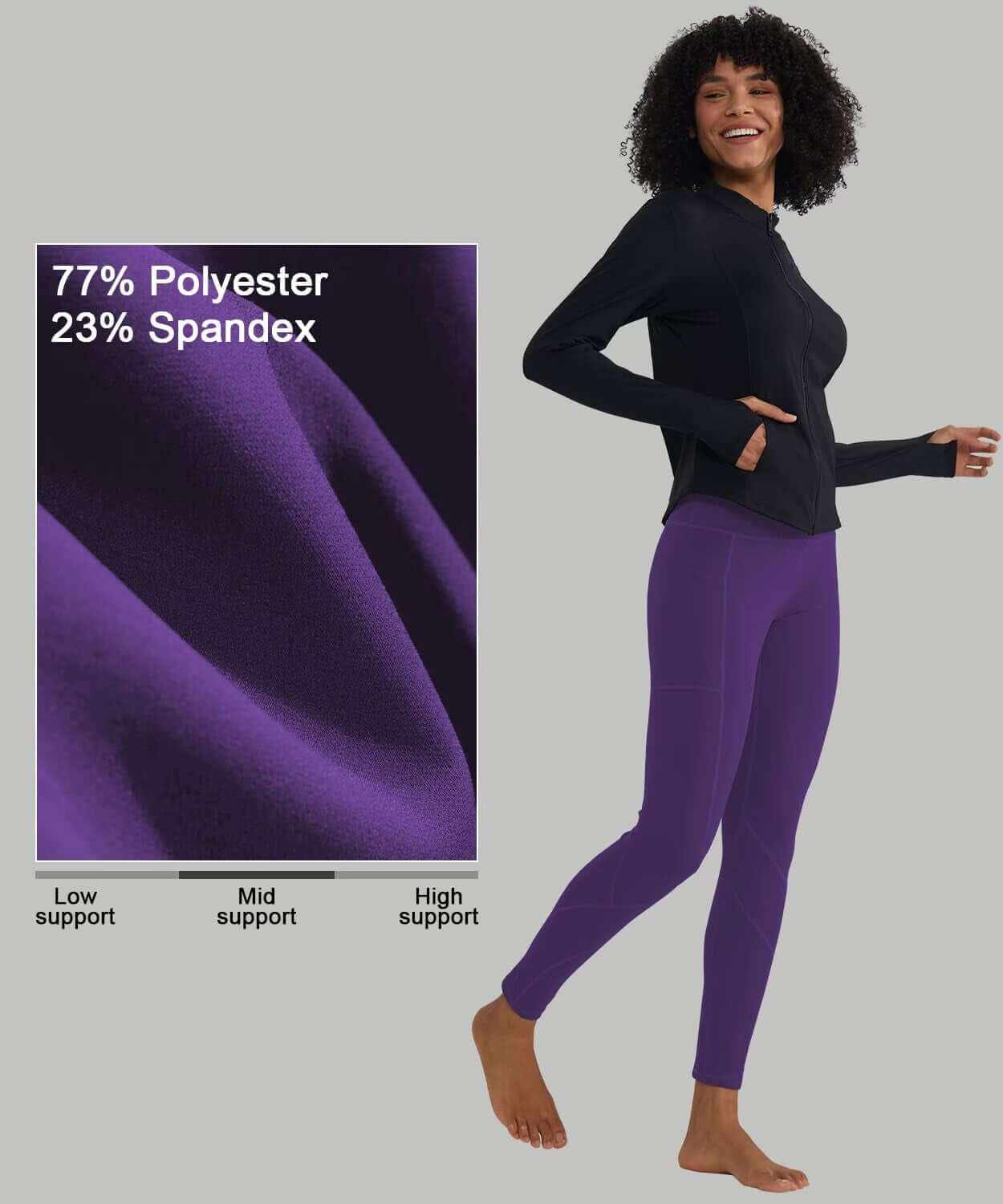 High Waisted Leggings for Women with 3 Pockets, Tummy Control Yoga Pants for Workout Yoga Casual