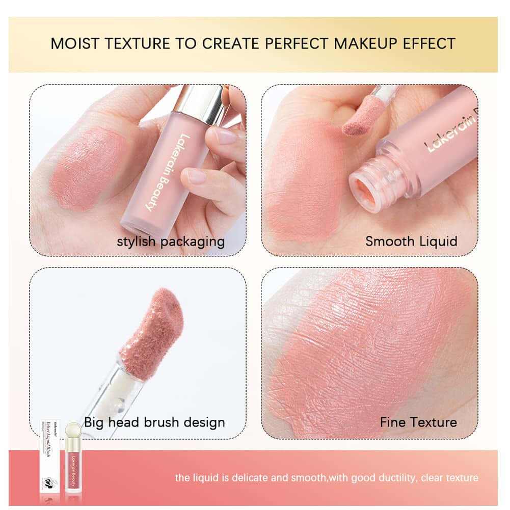 Soft Cream Blush Makeup, Liquid Blush for Cheeks, Natural-Looking Long Lasting, Smudge Proof, Velvet Mousse,Dewy Finish, Easy to Blend Blusher (