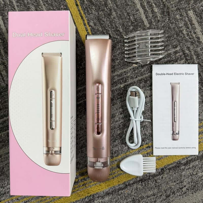 Electric Hair Removal Tool, 1 Box Rechargeable 2 in 1 Body &amp; Facial Hair Removal Dual Head, Waterproof Hair Removal Machine for Armpits and Legs