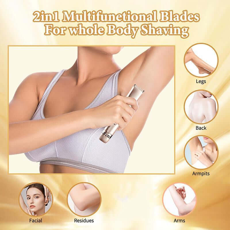 Electric Hair Removal Tool, 1 Box Rechargeable 2 in 1 Body &amp; Facial Hair Removal Dual Head, Waterproof Hair Removal Machine for Armpits and Legs