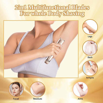 Electric Hair Removal Tool, 1 Box Rechargeable 2 in 1 Body &amp; Facial Hair Removal Dual Head, Waterproof Hair Removal Machine for Armpits and Legs