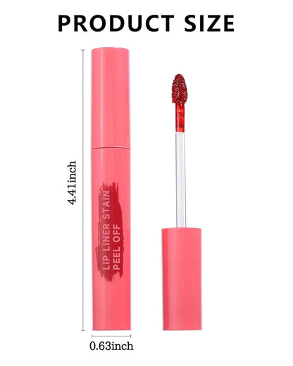 Peel off Lip Liner Stain Set, 2Pcs Waterproof Lip Tattoo Peel off Lip Tint Stain, Long Lasting Transfer-Proof Non Stick, Matte Finish High Pigmented Color Peel &amp; Reveal Lips Gloss Makeup for Women-3,4