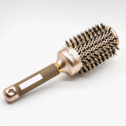 2 Inch round Hair Brush for Blow Drying, Boar Bristles Nano Thermal Ceramic &amp; Ionic Tech &amp; Anti-Static, for Curling, Straightening, Add Volume &amp; Shine
