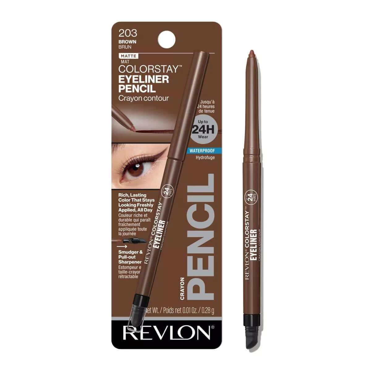 Revlon Colorstay Pencil Waterproof Eyeliner - Built-In Sharpener - 0.01Oz