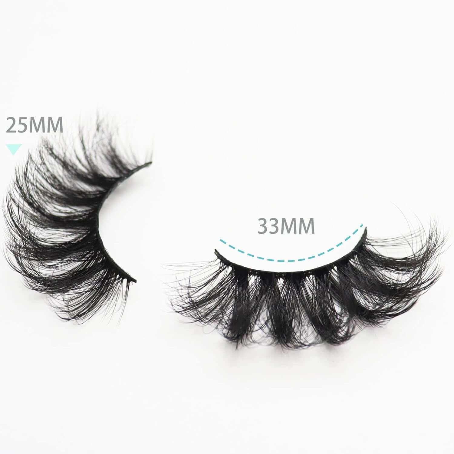 False Eyelashes 25Mm Lashes Wispy Long 8D Mink Lashes Dramatic Volume Fluffy Eye Lashes Pack for Women 7Pairs Soft Reusable Fake Eyelashes