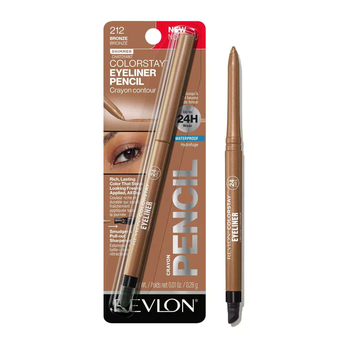 Revlon Colorstay Pencil Waterproof Eyeliner - Built-In Sharpener - 0.01Oz