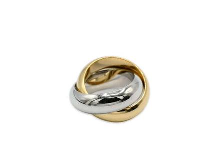 Stainless Steel Twotone Ring for Women - Fashion Accessory