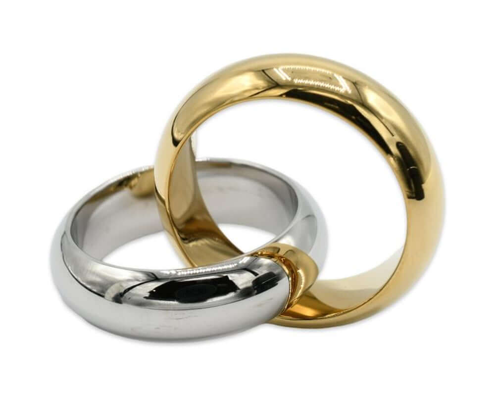 Stainless Steel Twotone Ring for Women - Fashion Accessory