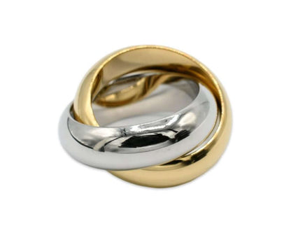 Stainless Steel Twotone Ring for Women - Fashion Accessory