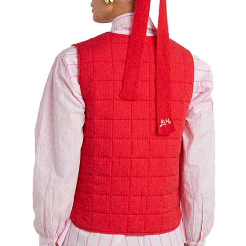 New Fashion Women Tie Front Vest Lightweight Solid Color/Plaid Print Sleeveless Cardigan Jacket for Streetwear Outerwear