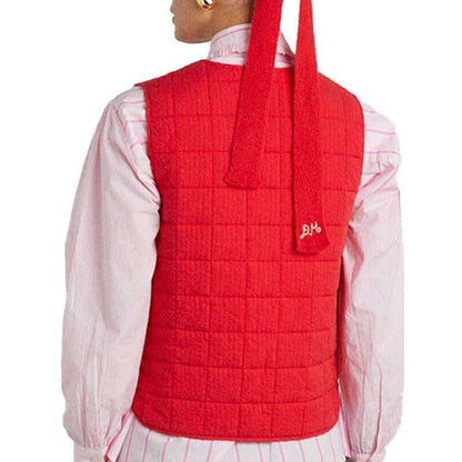 New Fashion Women Tie Front Vest Lightweight Solid Color/Plaid Print Sleeveless Cardigan Jacket for Streetwear Outerwear